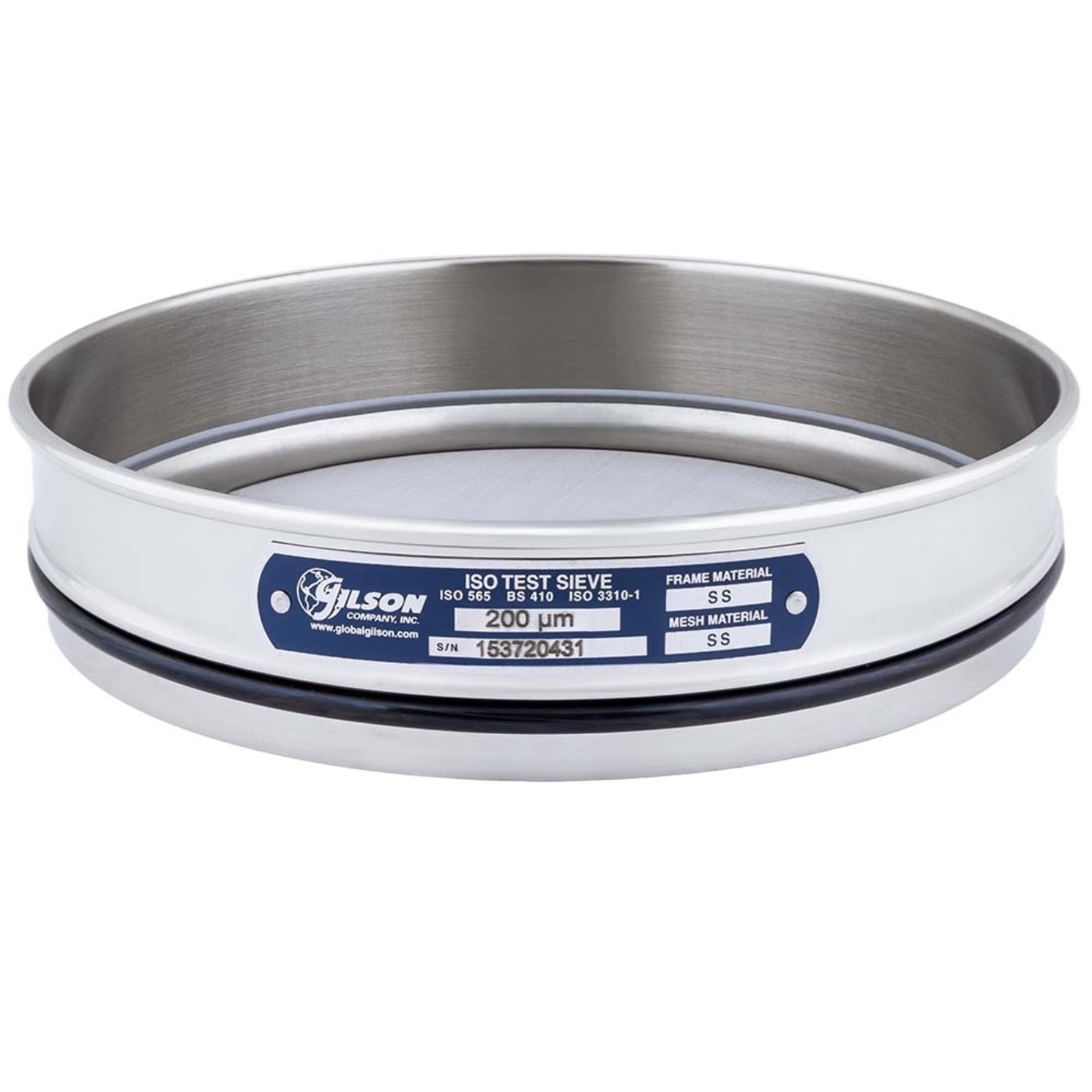 	200mm Sieve, All Stainless, Half Height, 200µm